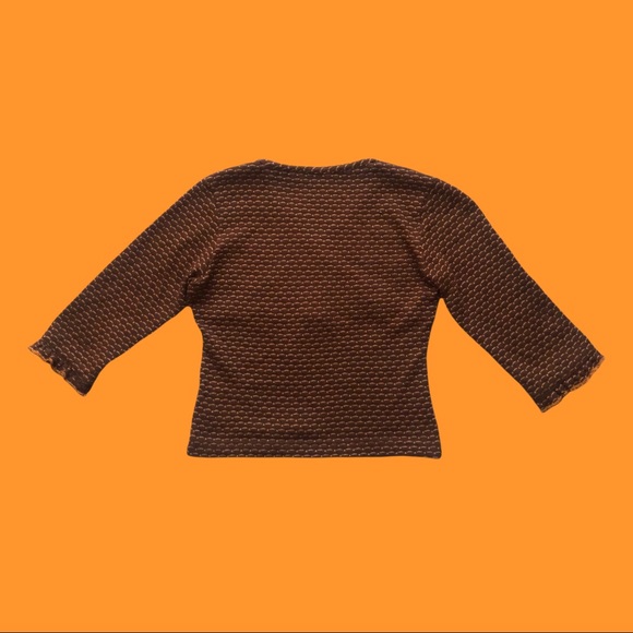 Cute Knit Brown Blouse - Picture 2 of 3